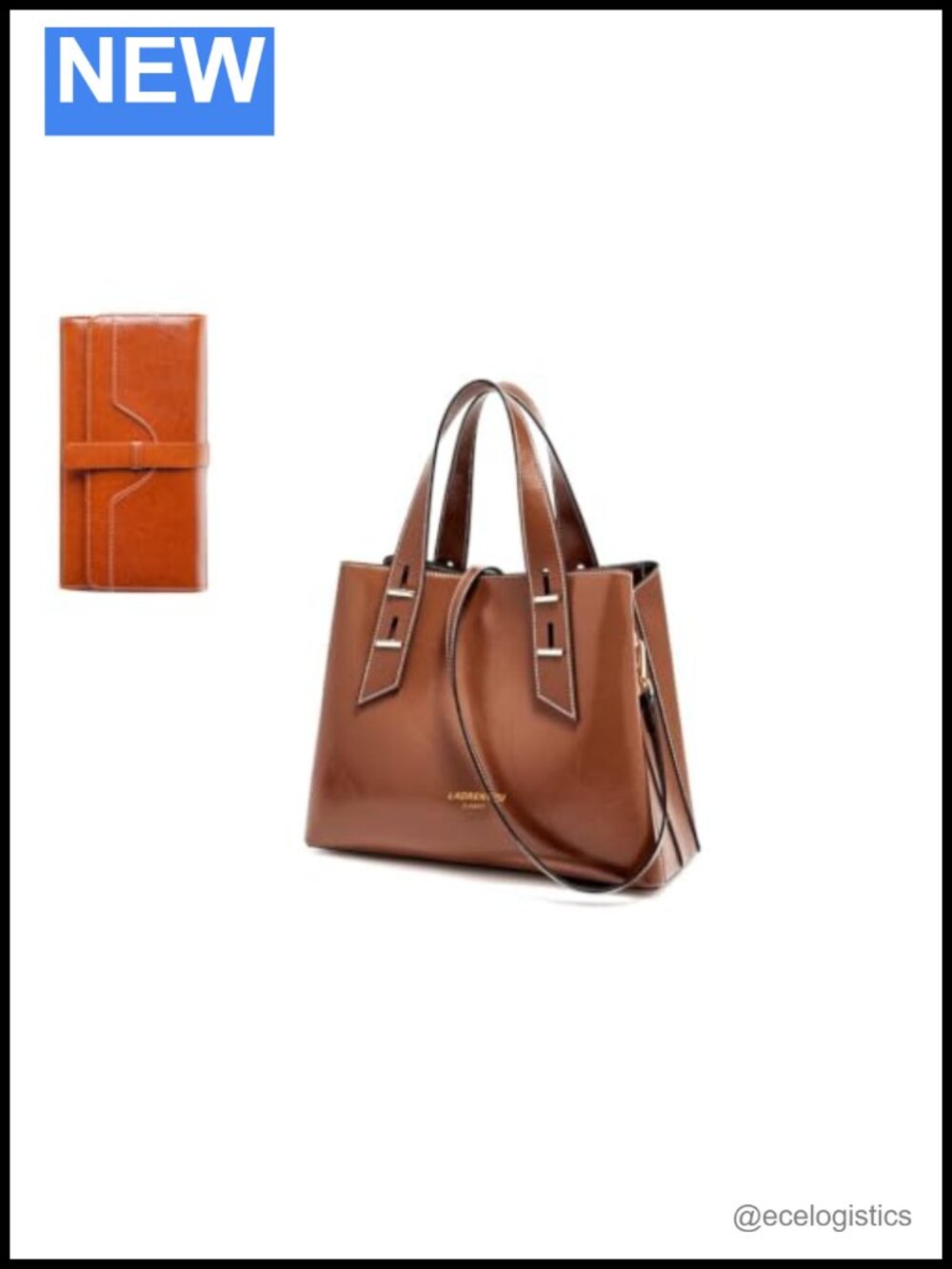 Genuine Leather Crossbody Handbags for Women with Long Bifold Wallet